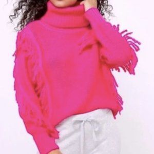 Lou & Grey Loft Pink Fringe Sweater
